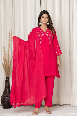 Indolady “Blush Royale” Mul Chanderi Party Wear Suit