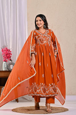 Indolady Amber Radiance Pure Cotton Anarkali