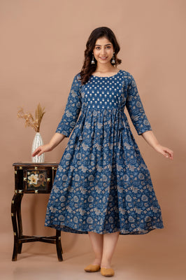 Neelkamal Grace Printed Cotton Maternity Dress