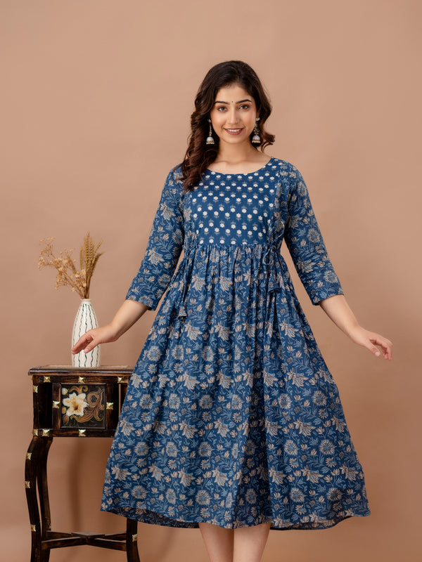 Neelkamal Grace Printed Cotton Maternity Dress