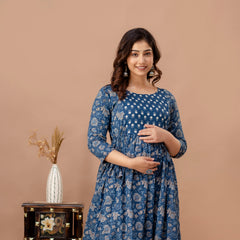Neelkamal Grace Printed Cotton Maternity Dress