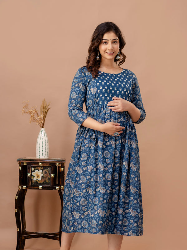 Neelkamal Grace Printed Cotton Maternity Dress