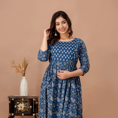 Neelkamal Grace Printed Cotton Maternity Dress