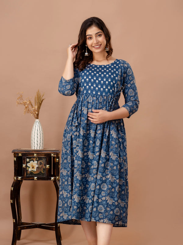 Neelkamal Grace Printed Cotton Maternity Dress