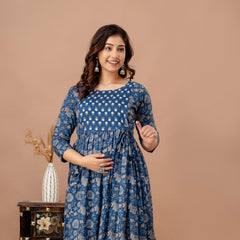 Neelkamal Grace Printed Cotton Maternity Dress