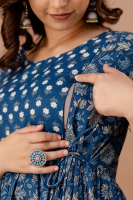 Neelkamal Grace Printed Cotton Maternity Dress