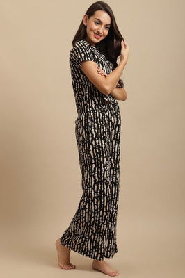 Black & Beige Abstract Co-ord Set