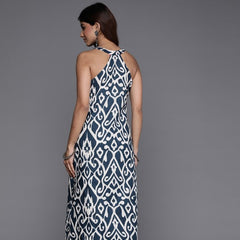 Indolady Indigo Printed Sleeveless Kurta Pant Co-Ord