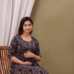 Premium Cotton Floral Maternity Gown