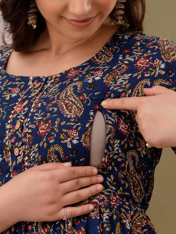 Premium Cotton Floral Maternity Gown