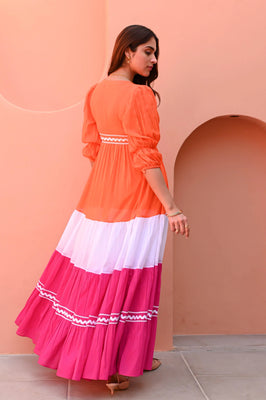 IndoLady Radiant Trio-Tone Dress