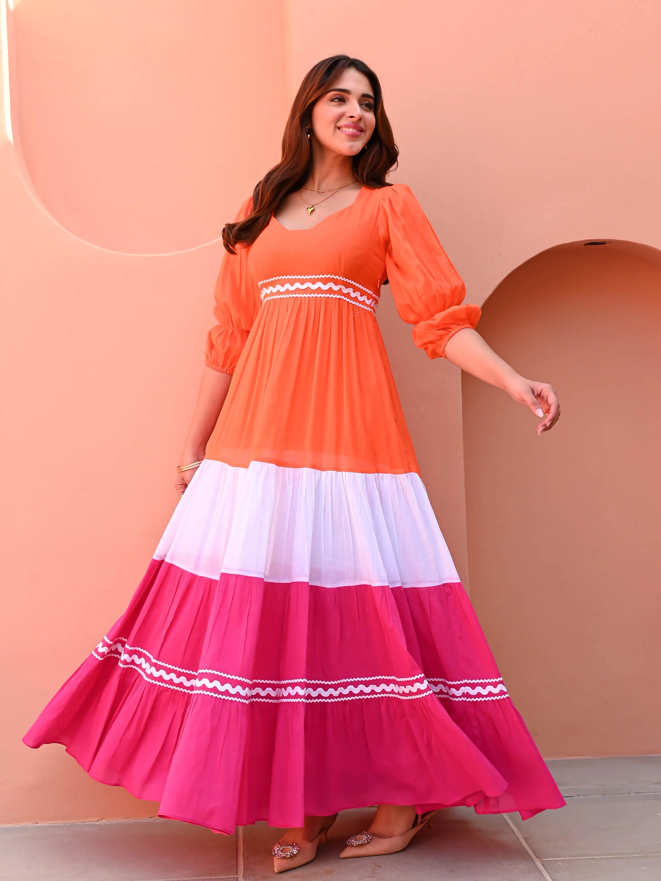 IndoLady Radiant Trio-Tone Dress