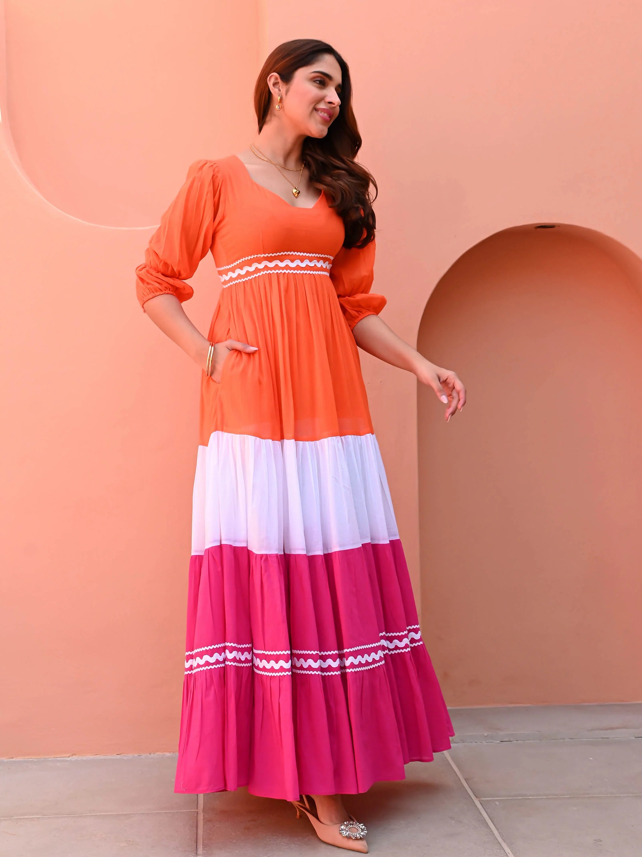 IndoLady Radiant Trio-Tone Dress