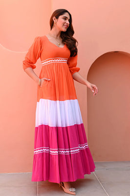 IndoLady Radiant Trio-Tone Dress