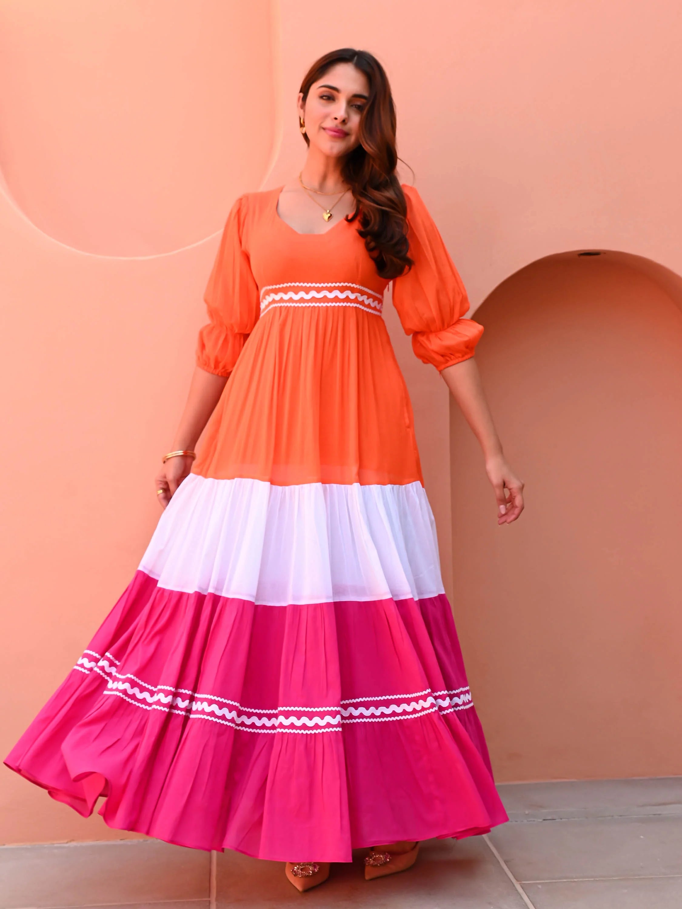 IndoLady Radiant Trio-Tone Dress