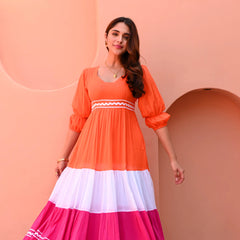 IndoLady Radiant Trio-Tone Dress