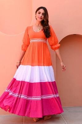 IndoLady Radiant Trio-Tone Dress