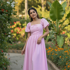 Pink Arabella Flowy Dress Maxi
