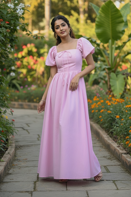 Pink Arabella Flowy Dress Maxi