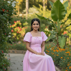 Pink Arabella Flowy Dress Maxi