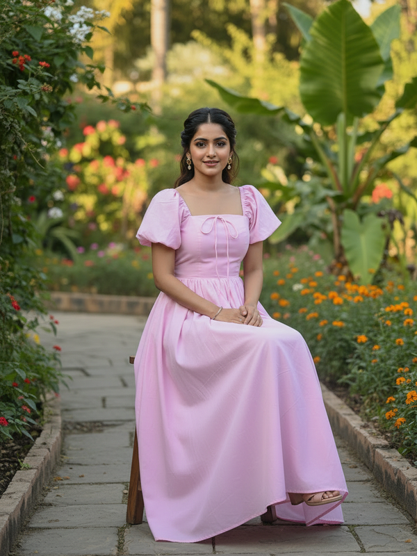 Pink Arabella Flowy Dress Maxi