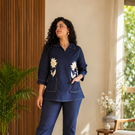 Sapphire Bloom Cotton Flex Co-Ord Set