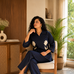 Sapphire Bloom Cotton Flex Co-Ord Set