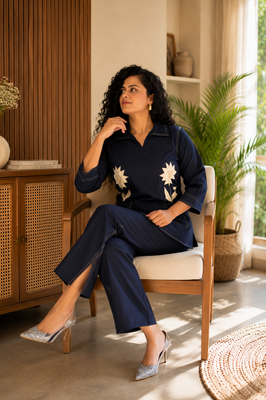 Sapphire Bloom Cotton Flex Co-Ord Set