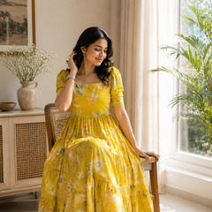 Marigold Floral Cotton Dress