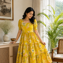 Marigold Floral Cotton Dress