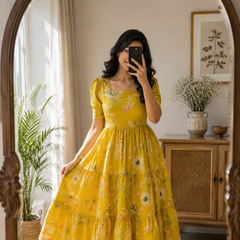 Marigold Floral Cotton Dress