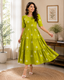 Vibrant Green Cotton Tiered Dress