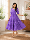 Purple Charm Tiered Cotton Dress