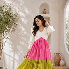 Blush & Olive Colorblock Dream Dress