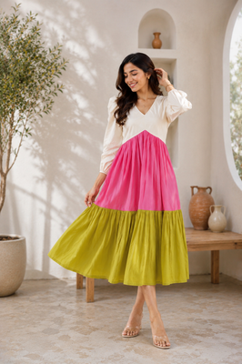 Blush & Olive Colorblock Dream Dress