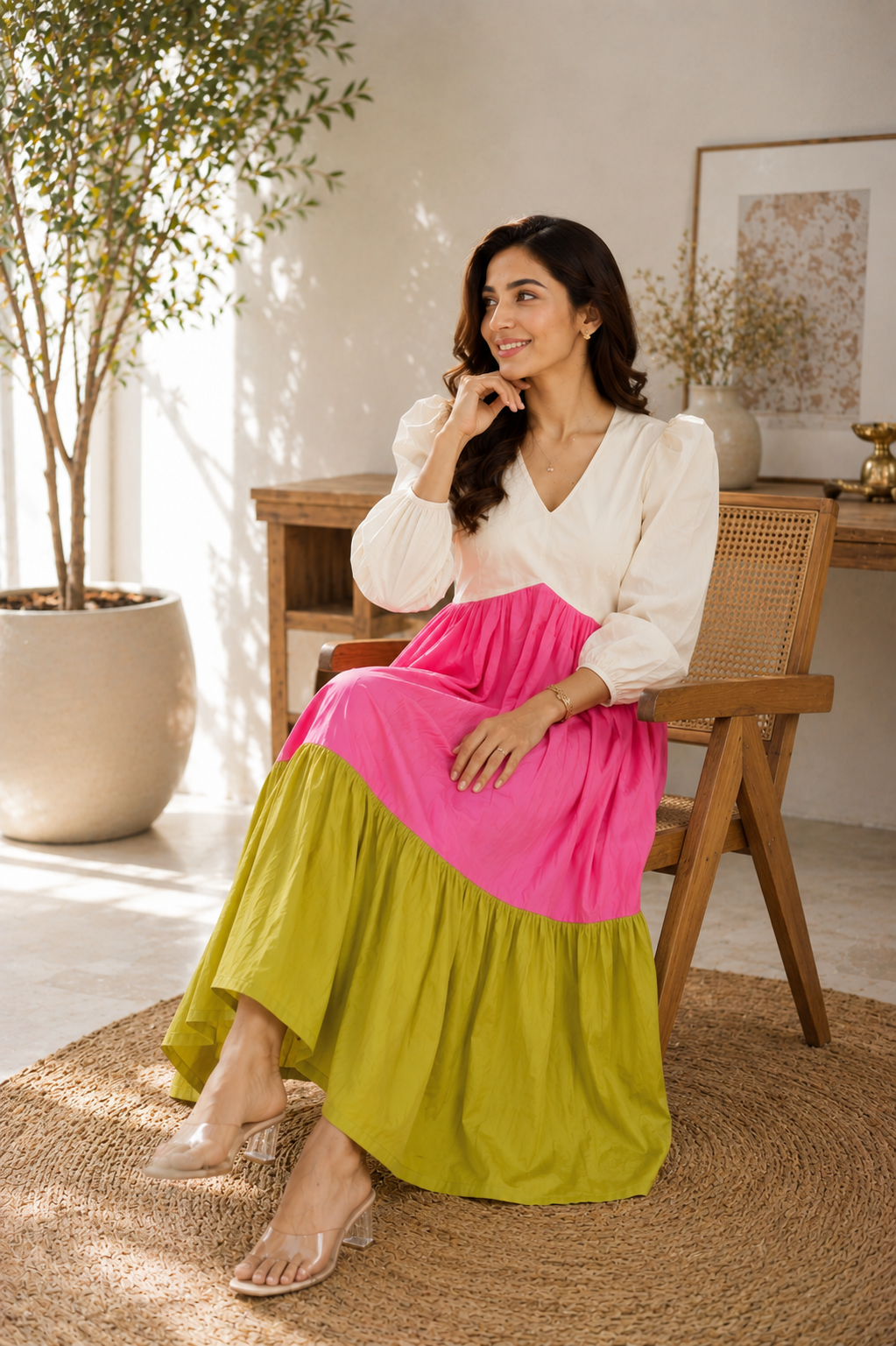 Blush & Olive Colorblock Dream Dress