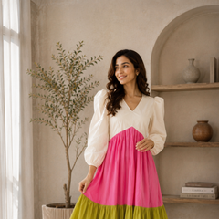 Blush & Olive Colorblock Dream Dress