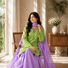 Pastel Breeze Soft Cotton Farsi salwar suit Set