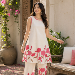 Pink Flora Elegance Co-Ord Set