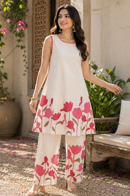 Pink Flora Elegance Co-Ord Set