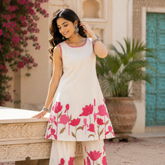 Pink Flora Elegance Co-Ord Set