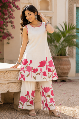Pink Flora Elegance Co-Ord Set