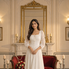 Indolady Snowfall Grace White Party Dress
