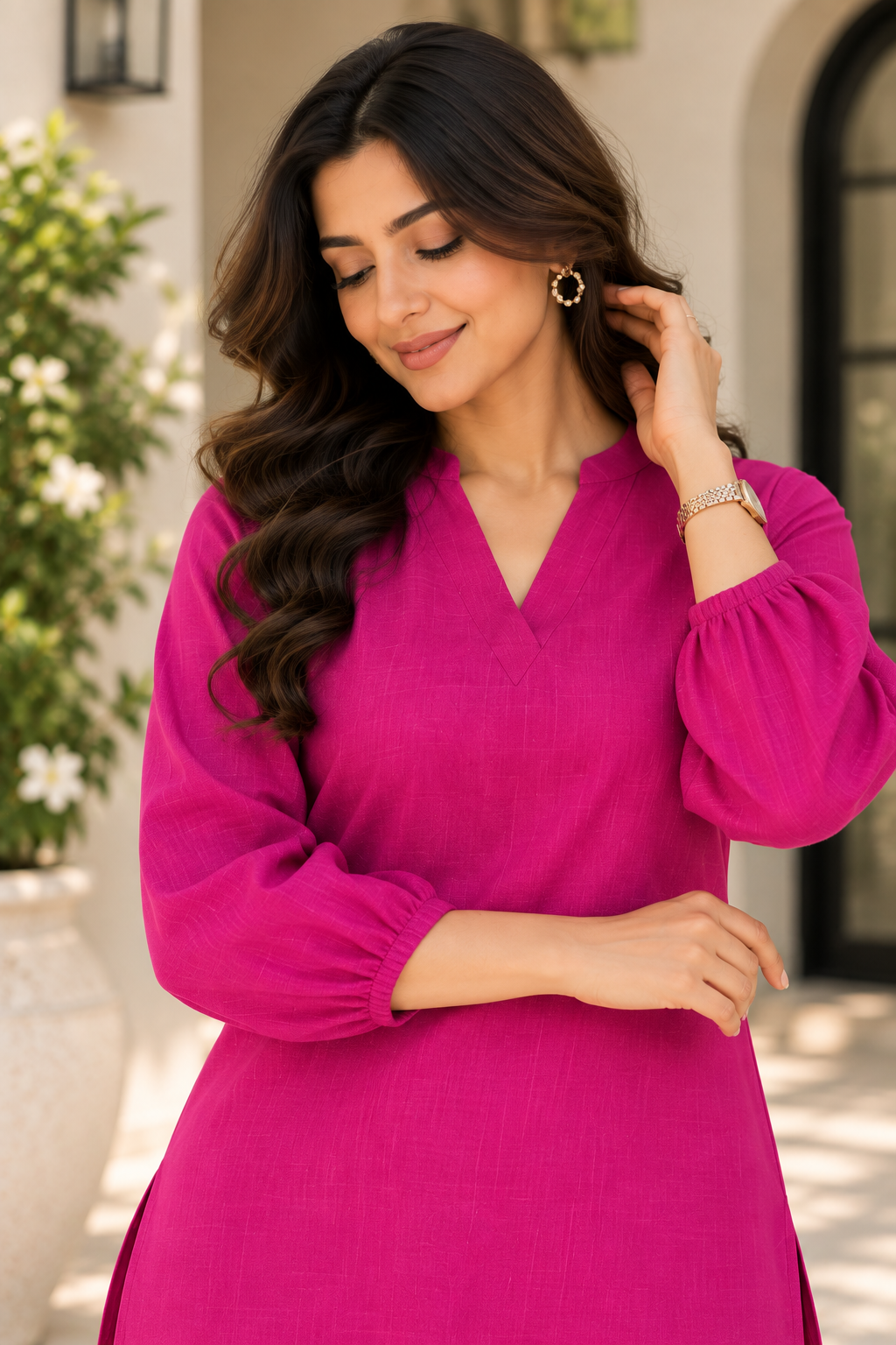 Magenta Pink cotton co-ord set