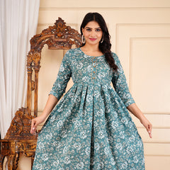 Blossom Charm Cotton Maternity & Feeding Dress