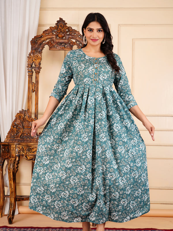 Blossom Charm Cotton Maternity & Feeding Dress