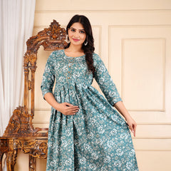 Blossom Charm Cotton Maternity & Feeding Dress