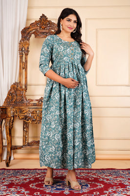 Blossom Charm Cotton Maternity & Feeding Dress