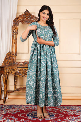 Blossom Charm Cotton Maternity & Feeding Dress