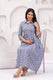 Comfort Fit Printed Cotton Stand Collar Maternity Dress